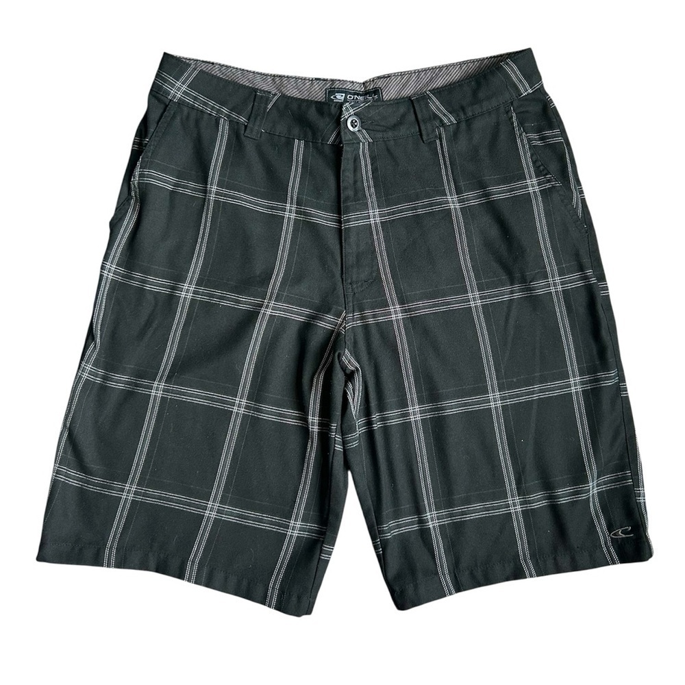 O’Neil Men’s Black with Gray and White plaid design size 34